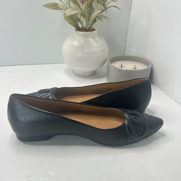 Vionic Arielle Flat Black Leather Pointed Toe Slip On Shoes Women's US 7 NWOB - Picture 6 of 9